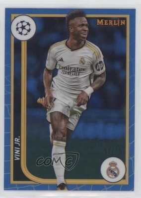 2023-24 Merlin UEFA Club Competitions Blue Refractor 47/75 Vinicius Junior 0nr3