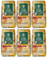 SIX Starbucks Blonde Espresso Whole Bean Coffee 1lb 16oz 453g Bag Light Roast