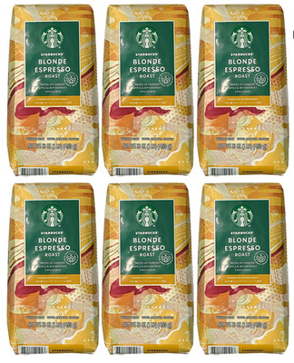 SIX Starbucks Blonde Espresso Whole Bean Coffee 1lb 16oz 453g 6 Bags Exp9/8/26