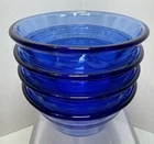 VTG Pyrex #463 Cobalt Blue Custard Cups – Set of 4 – 6 oz Glass Ramekins USA GUC