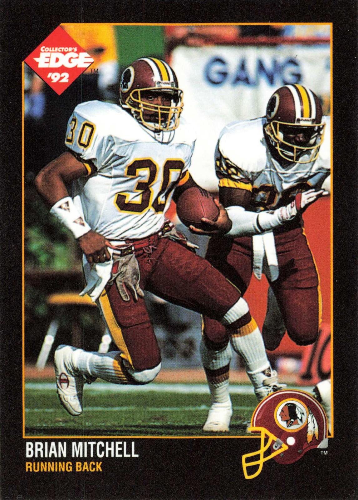 Brian Mitchell 1992 Collector's Edge #173 Washington Redskins