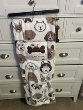 multi dog blanket throw 50x70 NEW 