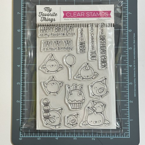 My Favorite Things MFT Clear Stamps BB-55 Birthday Chicks Happy Chickens Party - Picture 3 of 3