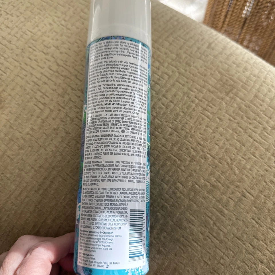 AQUAGE BIOMEGA UP TODA LA NOCHE 8 OZ VOLUMEN ESPUMA CABELLO MOUSSE SPRAY RAÍZ VOLUMINIZADOR Foto 2 de 2