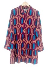BLUSE Longbluse Tunika Damen Hemd Ethno Muste...