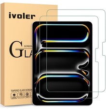 ivoler 2 Pack Tempered Glass Screen Protector for iPad Pro 11 Inch 5th Gen 2024