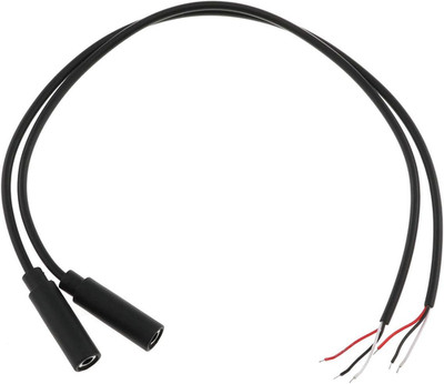 3.5Mm Female Jack to Bare End 2PCS Black TRS 3 Pole 1/8 Inch Plug Connector Audi