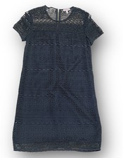 Juicy Couture Dress Size 4 Black Lace Overlay Lined Cap Sleeve Zip Back 17”x34”