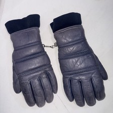 Vintage Real Leather Lined Warm Ski Snow Gray Gloves Women  s Size Medium