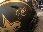 DEREK CARR SIGNED SAINTS SPEED BLACK ECLIPSE AUTHENTIC FULL HELMET, VISOR, 3D  — photo 1