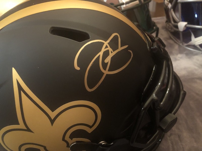 DEREK CARR SIGNED SAINTS SPEED BLACK ECLIPSE AUTHENTIC FULL HELMET, VISOR, 3D 