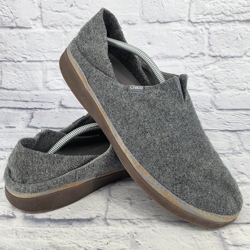 Chaco Revel Herren 13 Std Grau Filz Wolle Slipper Indoor Outdoor Freizeit Schuhe