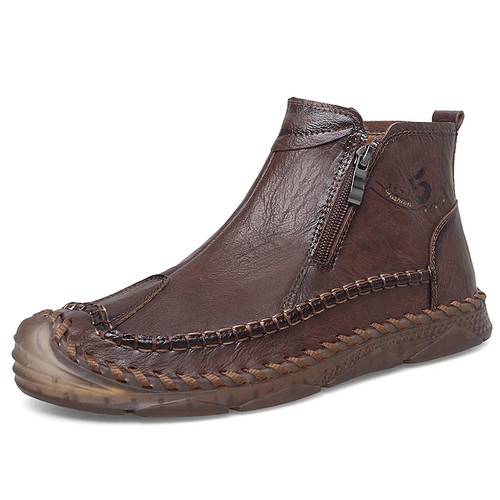 Stivali uomo fatti a mano scarpe casual stivali pelle scarpe comode sneakers - Foto 2 di 27
