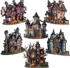 6 Pcs Halloween Wooden Table Decorations Haunted House Table Centerpiece Decor S