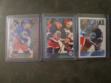 3 1996-97 DERON QUINT ROOKIE CARD LOT FINEST BOWMAN PINNACLE SUMMIT JETS DEVILS
