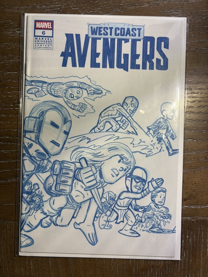 MARVEL WEST COAST AVENGERS 6 CONNECTING BLUE LINE SKETCH 150.