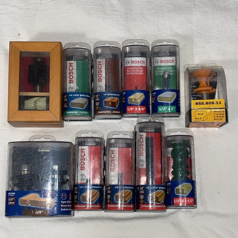 Lot Of (11) Router Bits - Bosch & More! W/ Cases - Image 2 of 4
