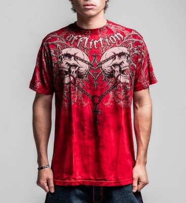 Affliction T-Shirt Herren Collapse S/S Tee rot XL