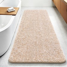 24x60 Inch Beige White Bathroom Runner Rug Absorbent Non Slip Washable Mat