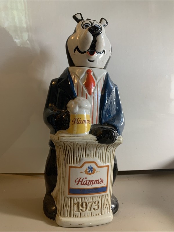 Vintage Hamm’s “1973 Bear Beer Ceramic Decanter” 11” Tall by CERAMARTE of Brazil