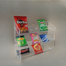 Clear Acrylic 3 Tier Confectionery Display Stand for Candy Sweets Bars