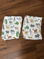 Pottery Barn Kids Crib Sheets Watercolor Animals Set Of 2 100 cotton