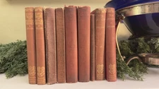 Set Of 8 Antique Books For Decor, Set Dressing For Stage/film (RB7-1125)