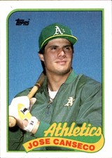 Jose Canseco 1989 Topps #500 Oakland Athletics FREE SHIPPING AutographDen