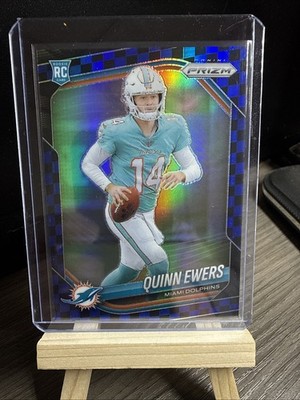 2025 Prizm Football Quinn Ewers RC #307 Black & Blue Checkerboard Holo SSP Rare
