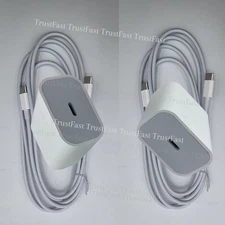 2X For iPhone 17 16e 15 14 13 12 11 PD 20W USB C Fast Charger Block Type C Cable