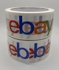 2 Rolls Official eBay Branded Packaging Packing Carton Tape 2" x 75 yds
