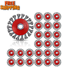 24 Pcs Wire Wheel Brush Wire Wheels With 58-11 Threaded Arbor For 4 12 Angle