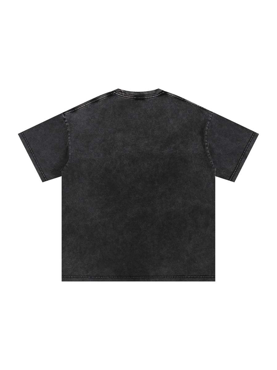 Snow Washed Oversized Cotton T-Shirt View 2