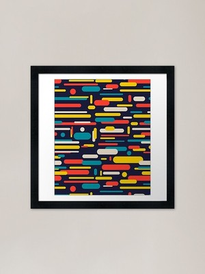 buntes rundes Rechteck gerahmt ein gerahmtes Wandbild Poster Leinwanddruck Bild