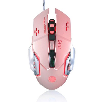 Guiheng Pink Wired Gaming Mouse 1200-3600 RGB 6 Button