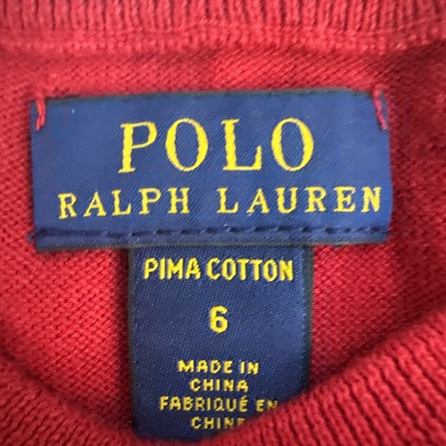 Polo Ralph Lauren Boys Pima Cotton Long Sleeve Sweater, Red, Logo, Size 6 - Picture 2 of 5
