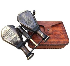 Brass Monocular Binocular Vintage Style Home Decor With Leather Bag Gift