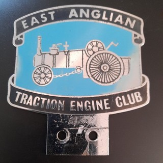 Vintage "EAST ANGLIAN TRACTION ENGINE CLUB" Steam Engine Grill Badge