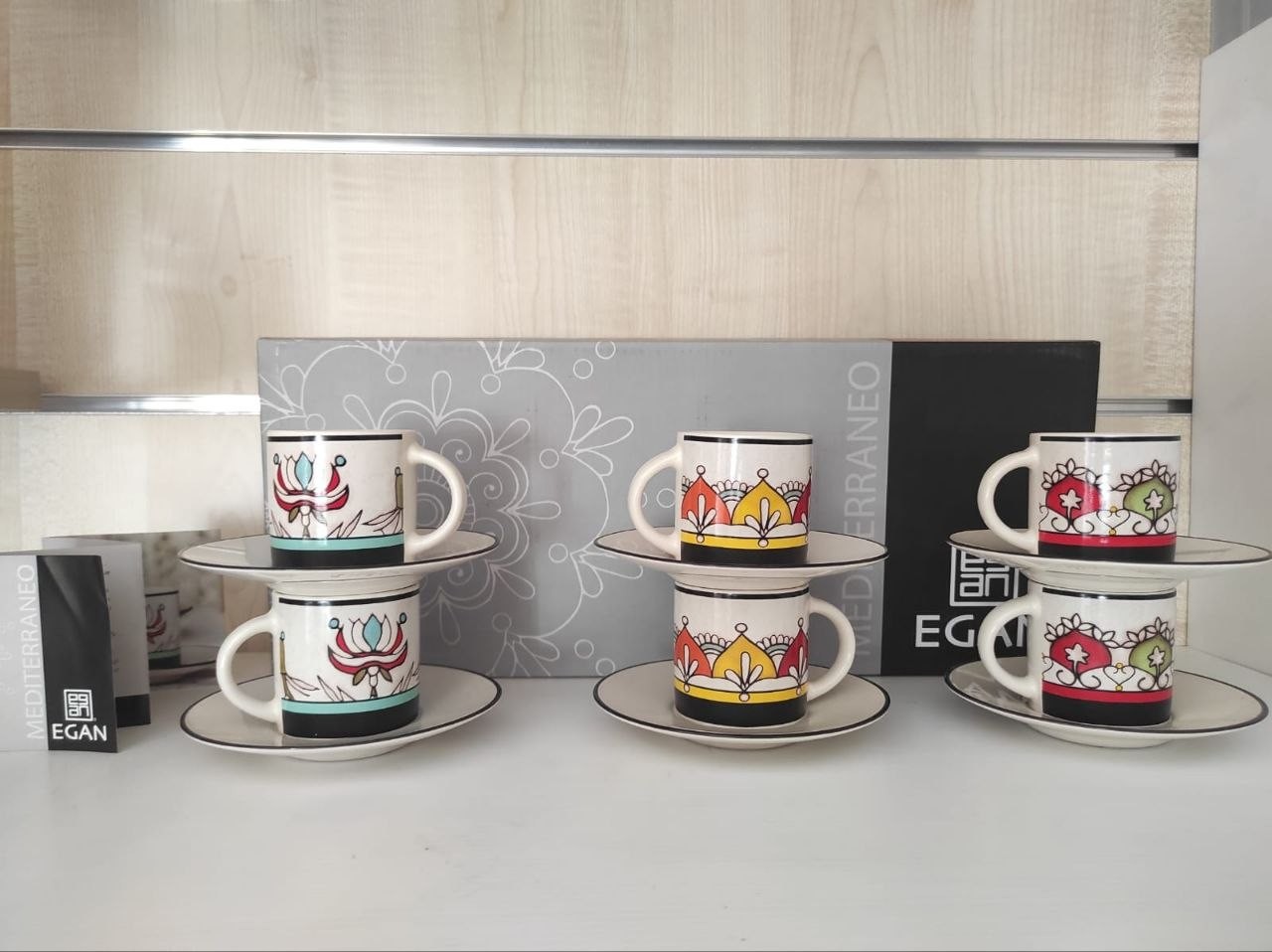 Egan Tazzine Da Caffè 6 Pezzi Mediterraneo Porcellana