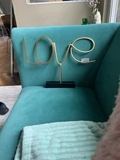 13 Inch Gold litton Lane love Metal Stand Decor 