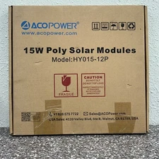 NEW NIB ACOPOWER 15W POLY SOLAR MODULES HY015-12P PANEL 12V POLYCRYSTALLINE