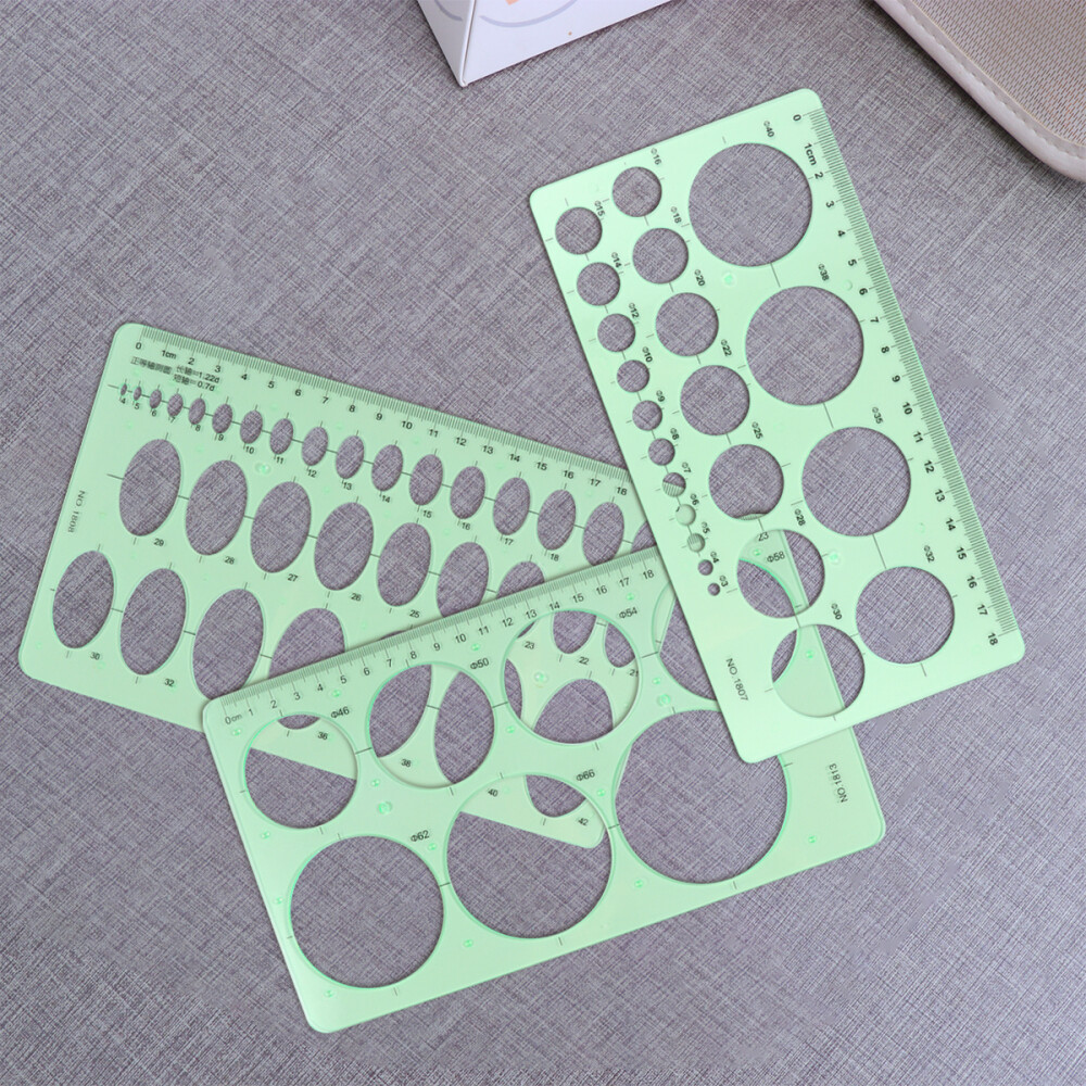 3Pcs/Set Circle Templates For Drawing, Plastic Measuring Geometric
