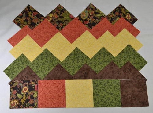 DEEP CORAL & BROWN PAISLEY FLORAL GROUPING 4 Inch Quilt Squares