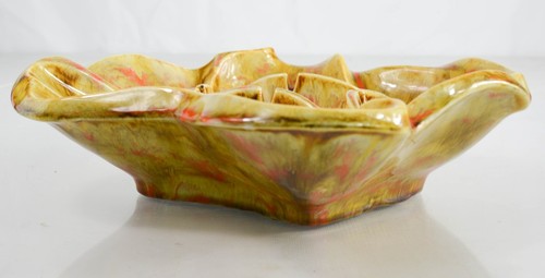GRANDMA HIPPIE Large Psychedelic Ashtray (Green Orange Mid Century Gazed) - Picture 3 of 12