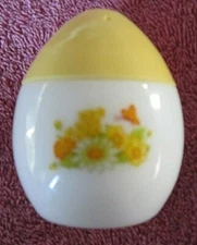Vintage AVON Egg Shaped Yellow Buttercup Floral Shaker-Empty-2" x 3"-No Box