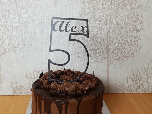 Personalised Age Cake Topper, Kids Name and Age, Acrylic Birthday Party Supplies - Picture 6 of 16