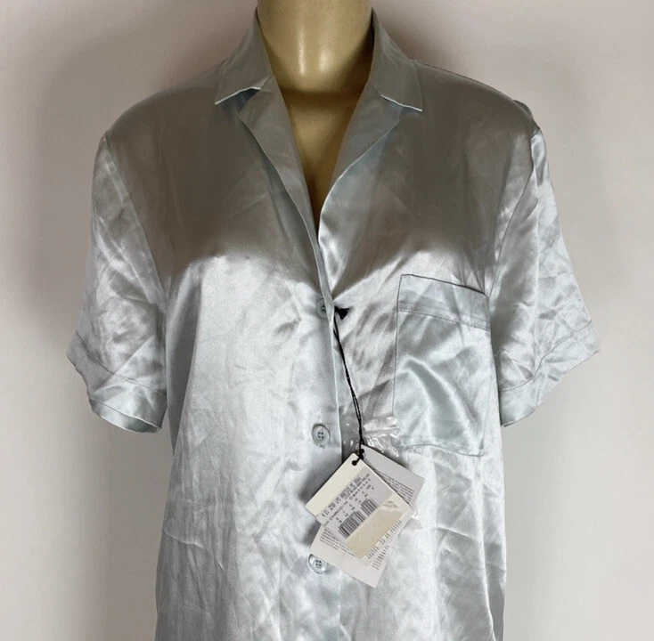 Mini Camisa Italiana Malizia By LA PERLA Manga Corta Seda Dess Mujer’s TALLA 3 Foto 3 de 4