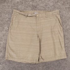 Columbia Shorts Mens 40 Flat Front Chino Brown Striped 10" Inseam Outdoors