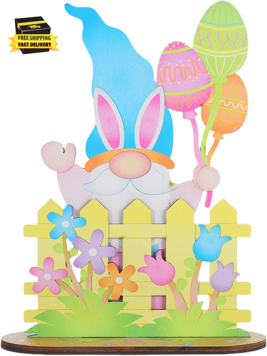 Easter Tabletop Decoration Signs,Wooden Easter Bunny Gnomes Decorations,Bunny Cr