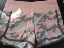NWT Justice Girls Pink Camo Running Shorts Built In Brief Size 10 B8 